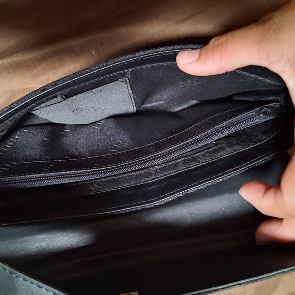 GUCCI VINTAGE BLACK JACKIE GG JACQUARD SHOULDER BAG SILVER LOCKING HARDWARE - Picture 8 of 9